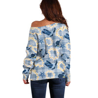 Aloha Hawaii Paniolo Jeans Palaka Off Shoulder Sweater Coastal Rodeo LT7 - Polynesian Pride