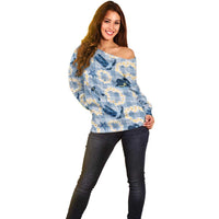 Aloha Hawaii Paniolo Jeans Palaka Off Shoulder Sweater Coastal Rodeo LT7 - Polynesian Pride