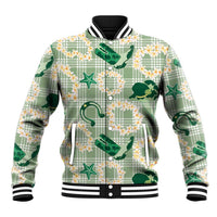 Aloha Hawaii Paniolo Mint Palaka Baseball Jacket Coastal Rodeo - Polynesian Pride