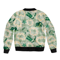 Aloha Hawaii Paniolo Mint Palaka Bomber Jacket Coastal Rodeo LT7 - Polynesian Pride