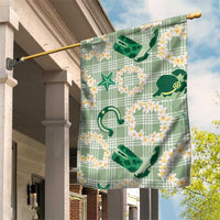 Aloha Hawaii Paniolo Mint Palaka Garden Flag Coastal Rodeo - Polynesian Pride