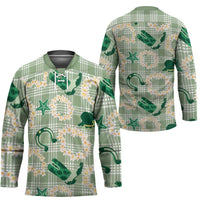 Aloha Hawaii Paniolo Mint Palaka Hockey Jersey Coastal Rodeo LT7 - Polynesian Pride