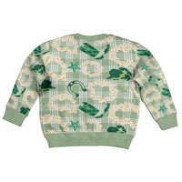 Aloha Hawaii Paniolo Mint Palaka Kid Ugly Christmas Sweater Coastal Rodeo - Polynesian Pride