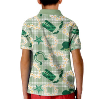 Aloha Hawaii Paniolo Mint Palaka Kid Polo Shirt Coastal Rodeo - Polynesian Pride