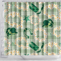 Aloha Hawaii Paniolo Mint Palaka Shower Curtain Coastal Rodeo LT7 - Polynesian Pride