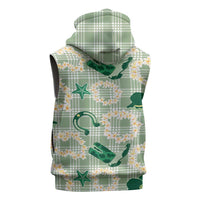 Aloha Hawaii Paniolo Mint Palaka Sleeveless Zip Hoodie Coastal Rodeo LT7