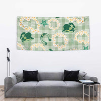 Aloha Hawaii Paniolo Mint Palaka Tapestry Coastal Rodeo - Polynesian Pride