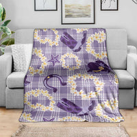 Aloha Hawaii Paniolo Lavender Palaka Blanket Coastal Rodeo - Polynesian Pride