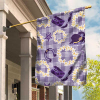 Aloha Hawaii Paniolo Lavender Palaka Garden Flag Coastal Rodeo - Polynesian Pride