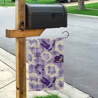 Aloha Hawaii Paniolo Lavender Palaka Garden Flag Coastal Rodeo - Polynesian Pride