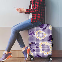 Aloha Hawaii Paniolo Lavender Palaka Luggage Cover Coastal Rodeo - Polynesian Pride