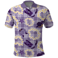 Aloha Hawaii Paniolo Lavender Palaka Polo Shirt Coastal Rodeo - Polynesian Pride
