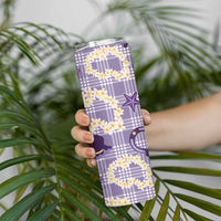Aloha Hawaii Paniolo Lavender Palaka Skinny Tumbler Coastal Rodeo - Polynesian Pride