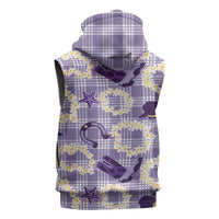 Aloha Hawaii Paniolo Lavender Palaka Sleeveless Zip Hoodie Coastal Rodeo LT7
