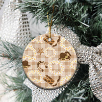 Aloha Hawaii Paniolo Khaki Palaka Ceramic Ornament Coastal Rodeo - Polynesian Pride