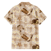 Aloha Hawaii Paniolo Khaki Palaka Family Matching Tank Maxi Dress and Hawaiian Shirt Coastal Rodeo - Polynesian Pride