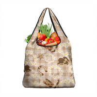 Aloha Hawaii Paniolo Khaki Palaka Grocery Bag Coastal Rodeo LT7 1-pack One Size Khaki - Polynesian Pride