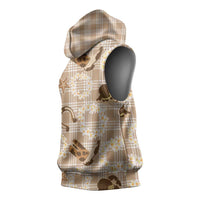 Aloha Hawaii Paniolo Khaki Palaka Sleeveless Hoodie Coastal Rodeo - Polynesian Pride