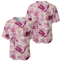 Aloha Hawaii Paniolo Lokelani Rose Palaka Baseball Jersey Coastal Rodeo - Polynesian Pride