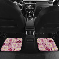 Aloha Hawaii Paniolo Lokelani Rose Palaka Car Mats Coastal Rodeo LT7 Set 2pcs - Back Rose Pink - Polynesian Pride