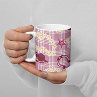 Aloha Hawaii Paniolo Lokelani Rose Palaka Ceramic Mug Coastal Rodeo LT7 - Polynesian Pride