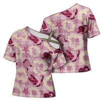 Aloha Hawaii Paniolo Lokelani Rose Palaka Cross Shoulder Shirt Coastal Rodeo - Polynesian Pride