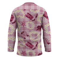 Aloha Hawaii Paniolo Lokelani Rose Palaka Hockey Jersey Coastal Rodeo - Polynesian Pride