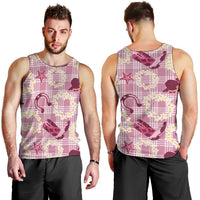 Aloha Hawaii Paniolo Lokelani Rose Palaka Men Tank Top Coastal Rodeo LT7 - Polynesian Pride