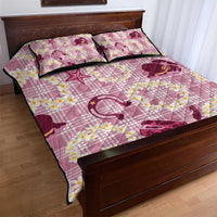 Aloha Hawaii Paniolo Lokelani Rose Palaka Quilt Bed Set Coastal Rodeo - Polynesian Pride