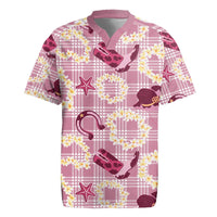 Aloha Hawaii Paniolo Lokelani Rose Palaka Rugby Jersey Coastal Rodeo - Polynesian Pride