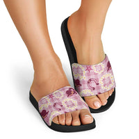 Aloha Hawaii Paniolo Lokelani Rose Palaka Slide Sandals Coastal Rodeo LT7 - Polynesian Pride