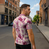 Aloha Hawaii Paniolo Lokelani Rose Palaka Zipper Polo Shirt Coastal Rodeo - Polynesian Pride