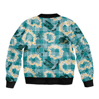 Aloha Hawaii Paniolo Teal Palaka Bomber Jacket Coastal Rodeo LT7 - Polynesian Pride