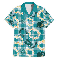 Aloha Hawaii Paniolo Teal Palaka Family Matching Mermaid Dress and Hawaiian Shirt Coastal Rodeo - Polynesian Pride