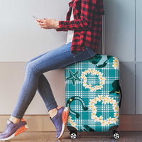 Aloha Hawaii Paniolo Teal Palaka Luggage Cover Coastal Rodeo - Polynesian Pride