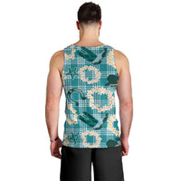 Aloha Hawaii Paniolo Teal Palaka Men Tank Top Coastal Rodeo LT7 - Polynesian Pride