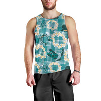 Aloha Hawaii Paniolo Teal Palaka Men Tank Top Coastal Rodeo LT7 - Polynesian Pride