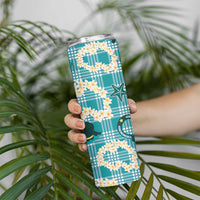 Aloha Hawaii Paniolo Teal Palaka Skinny Tumbler Coastal Rodeo - Polynesian Pride