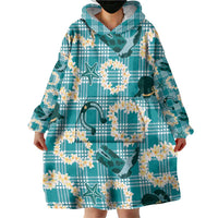 Aloha Hawaii Paniolo Teal Palaka Wearable Blanket Hoodie Coastal Rodeo - Polynesian Pride