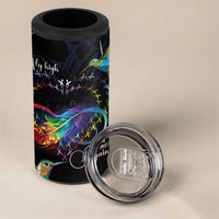 Polynesian Cancers Awareness 4 in 1 Can Cooler Tumbler Hummingbird - Fly High Until We Meet Again