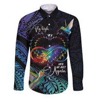 Polynesian Cancers Awareness Family Matching Mermaid Dress and Hawaiian Shirt Hummingbird - Fly High Until We Meet Again