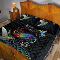 Polynesian Cancers Awareness Quilt Bed Set Hummingbird - Fly High Until We Meet Again