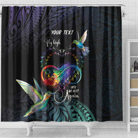 Polynesian Cancers Awareness Shower Curtain Hummingbird - Fly High Until We Meet Again