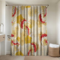 Beige Palaka Hawaii Aloha Bathroom Set Koi Pond Mix Ilima Flowers - Polynesian Pride