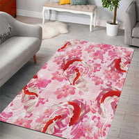Pink Palaka Hawaii Aloha Area Rug Koi Pond Mix Sakura - Polynesian Pride