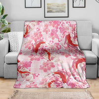 Pink Palaka Hawaii Aloha Blanket Koi Pond Mix Sakura - Polynesian Pride