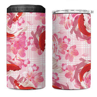Pink Palaka Hawaii Aloha 4 in 1 Can Cooler Tumbler Koi Pond Mix Sakura - Polynesian Pride