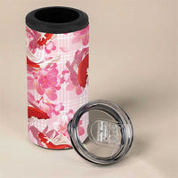 Pink Palaka Hawaii Aloha 4 in 1 Can Cooler Tumbler Koi Pond Mix Sakura - Polynesian Pride