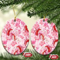 Pink Palaka Hawaii Aloha Ceramic Ornament Koi Pond Mix Sakura - Polynesian Pride