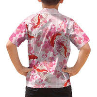 Pink Palaka Hawaii Aloha Family Matching Mermaid Dress and Hawaiian Shirt Koi Pond Mix Sakura - Polynesian Pride